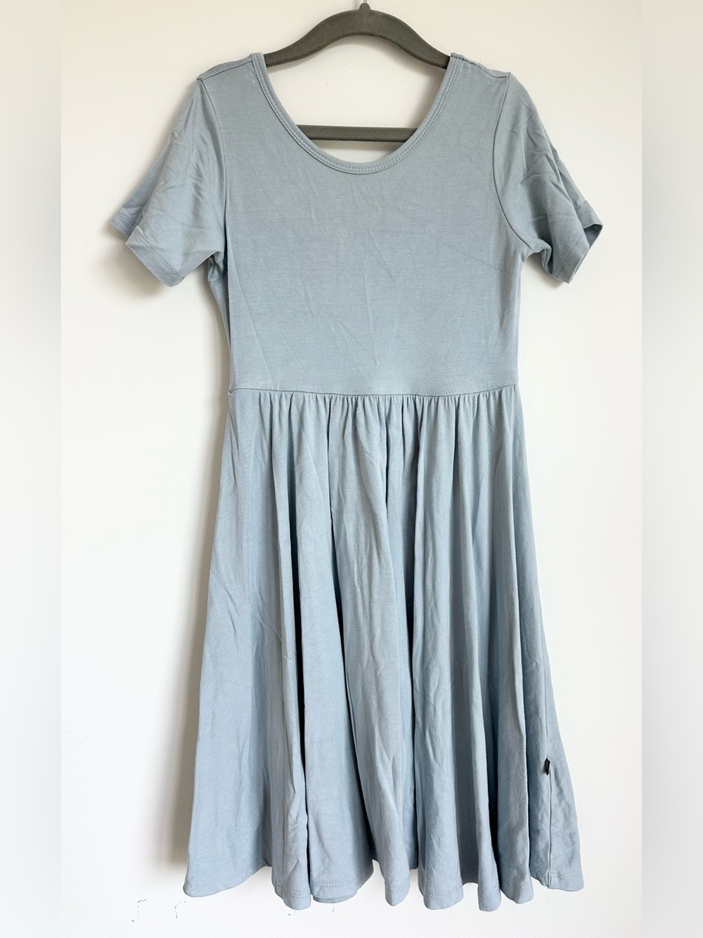 KYTE BABY Girls Short Sleeve Bamboo Twirl Dress in Fog Size 6T